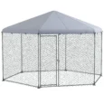 Hexagonal Chicken Run with Covered Roof – Silver