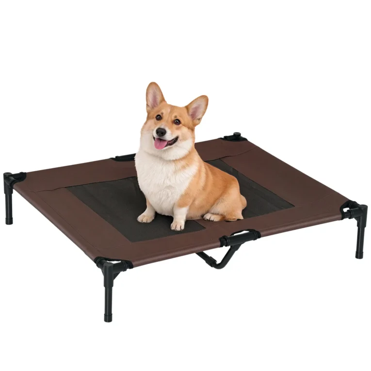 Large Elevated Dog Bed Metal Frame – Brown, Black