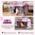 Gaming-Style Cardboard Cat Hideaway with Scratching Base – Pink
