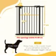 Dog Gate with Double-Action Latch – Black, 74–80cm