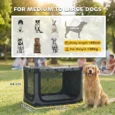Large Folding Fabric Dog Crate with Cushion – Army Green, 90cm