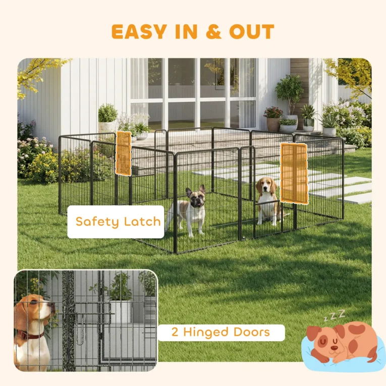 Heavy Duty Puppy Playpen 12 Panels – Grey Heavy Duty Puppy Playpen 12 Panels – Grey