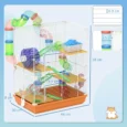5-Tier Hamster Cage with Wheels and Tunnel – Orange and White