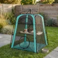 Three-Level Folding Cat Tent with Carry Bag – Green and Black