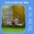 Large Raised Mesh Dog Bed with Carry Bag – Brown, 122cm