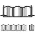 Five-Panel Folding Pet Barrier with Support Feet – Black, 61cm