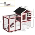 Wooden Rabbit Hutch with Side Run and Tray – Brown and White