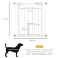 Dog Gate with Cat Door – White, 74–80cm