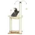 Cat Hammock Tower with Scratching Posts – Beige, 90cm