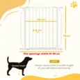 Adjustable Walk-Through Dog Gate – White, 75–85cm