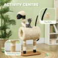Sheep-Style Cat Tower with Tunnel and Scratching Posts – 98cm