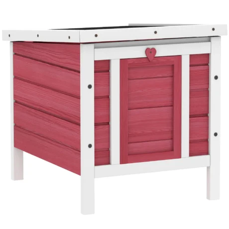 Wooden Rabbit Hutch 51x42x43cm – Red