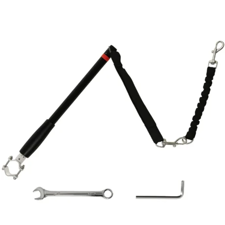 Bicycle-Mounted Dog Lead with Elastic Section – Black