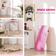 Folding Dog Grooming Table with Adjustable Arm – Pink, 81cm