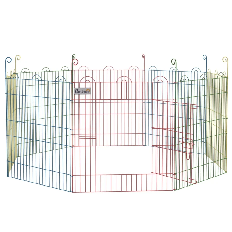Eight-Panel Metal Pet Playpen – Multicolour, 60cm