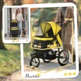 Foldable Pet Stroller Jogger for Small Dogs – Yellow