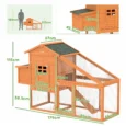 Wooden Hen House with Nesting Box and Attached Run – Orange