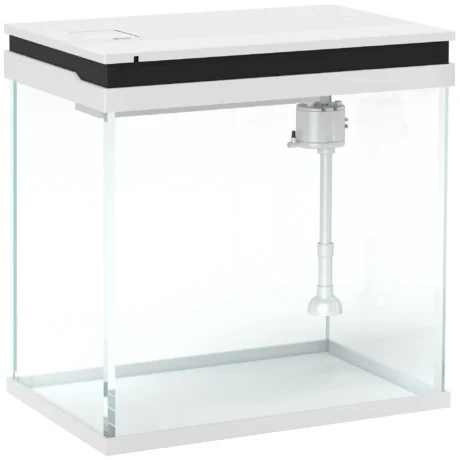 26-Litre Glass Aquarium with Filter, Pump and LED Lights &ndash; White