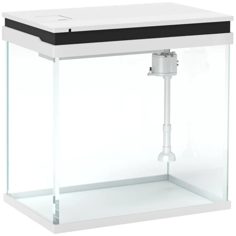 26-Litre Glass Aquarium with Filter, Pump and LED Lights – White