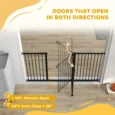 Wide Dog Gate with Three Extensions – Black