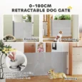Retractable Mesh Dog Gate for Openings up to 180cm – Grey
