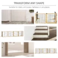 Six-Panel Freestanding Wooden Pet Gate – Natural, 70cm