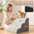 Dog Steps 3-Step Non-Slip Removable Cover – Light Grey