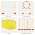 Dog Agility Course with Tunnel, Jump Ring and Weave Poles – Yellow