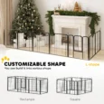Eight-Panel Steel Dog Playpen with Gate – Black, 60cm High