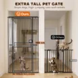 Extra Tall Pet Gate 180cm Adjustable Pressure Fit – Black