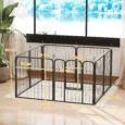 Eight-Panel Steel Dog Playpen with Gate – Black, 60cm High