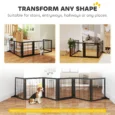 Six-Panel Freestanding Dog Gate – Black, 432cm