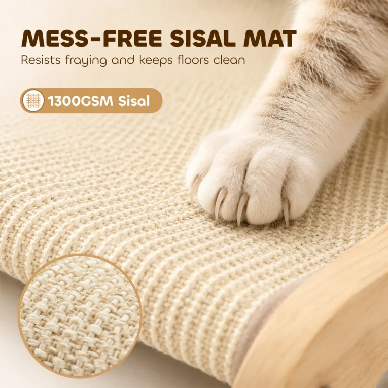 Raised Sisal Cat Scratching Lounger – Cream, 60cm