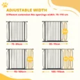 Wide Dog Safety Gate with Door – Black