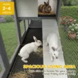2-Tier Rabbit Hutch Outdoor Plastic Tray Ramp 230cm – Light Grey, Dark Grey, Black
