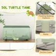 Glass Turtle Tank with Basking Platform and Drain Hose – 50L