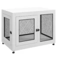 2-in-1 Dog Cage and Side Table Large Dogs – White and black