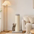 Wide-Base Sisal Cat Scratching Post – Light Grey, 75.5cm