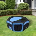 Portable Pet Playpen Indoor Outdoor 90x41cm – Blue and Black