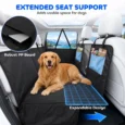 Dog Car Seat Hammock Cover with Mesh Window – Blue, 148cm