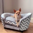 Compact Pet Sofa with Storage Pocket – Grey, 68.5cm