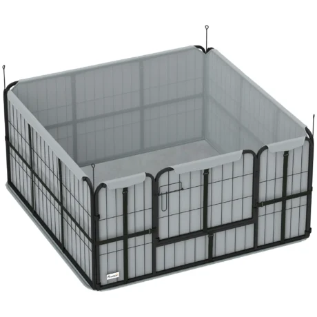 Steel Whelping Pen with Washable Pad &ndash; Black, 122cm Square