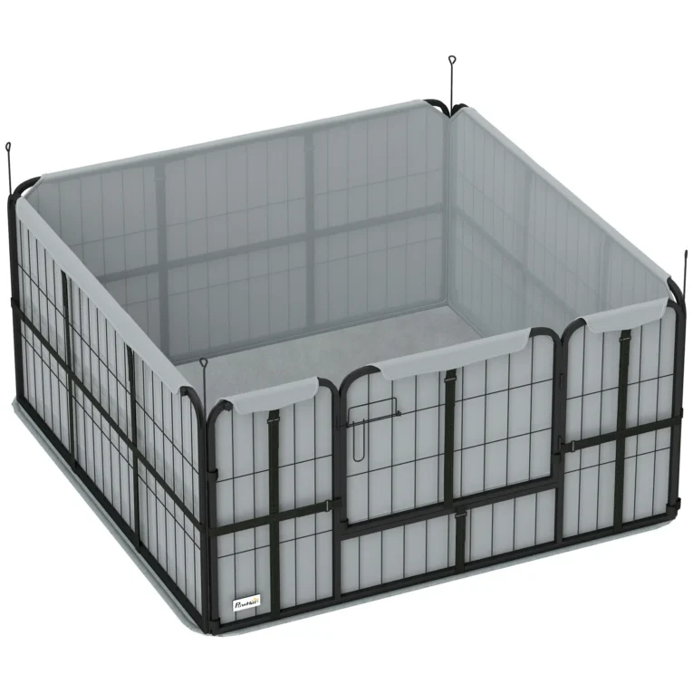 Steel Whelping Pen with Washable Pad – Black, 122cm Square