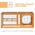 Wooden Chicken Run with Perches and Multiple Doors – Natural, 140cm