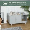 Cat Litter Enclosure with Side Scratching Board – Grey, 91cm