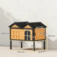 Raised Wooden Cat Shelter with Side Access – Yellow, 74.6cm