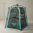 Three-Level Folding Cat Tent with Carry Bag – Green and Black