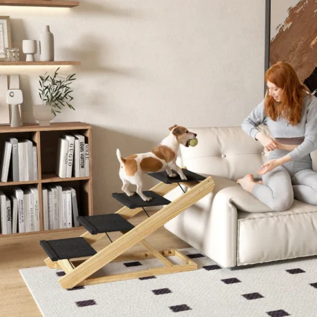 Convertible Wooden Pet Steps and Ramp – Adjustable to 62.5cm