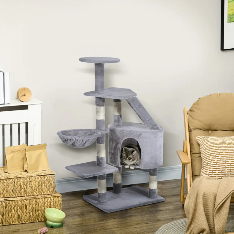 Cat Tree Scratching Post Activity Centre 125cm – Grey