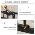 Auto-Closing Pet Gate with Cat Flap – Black, 74–80cm